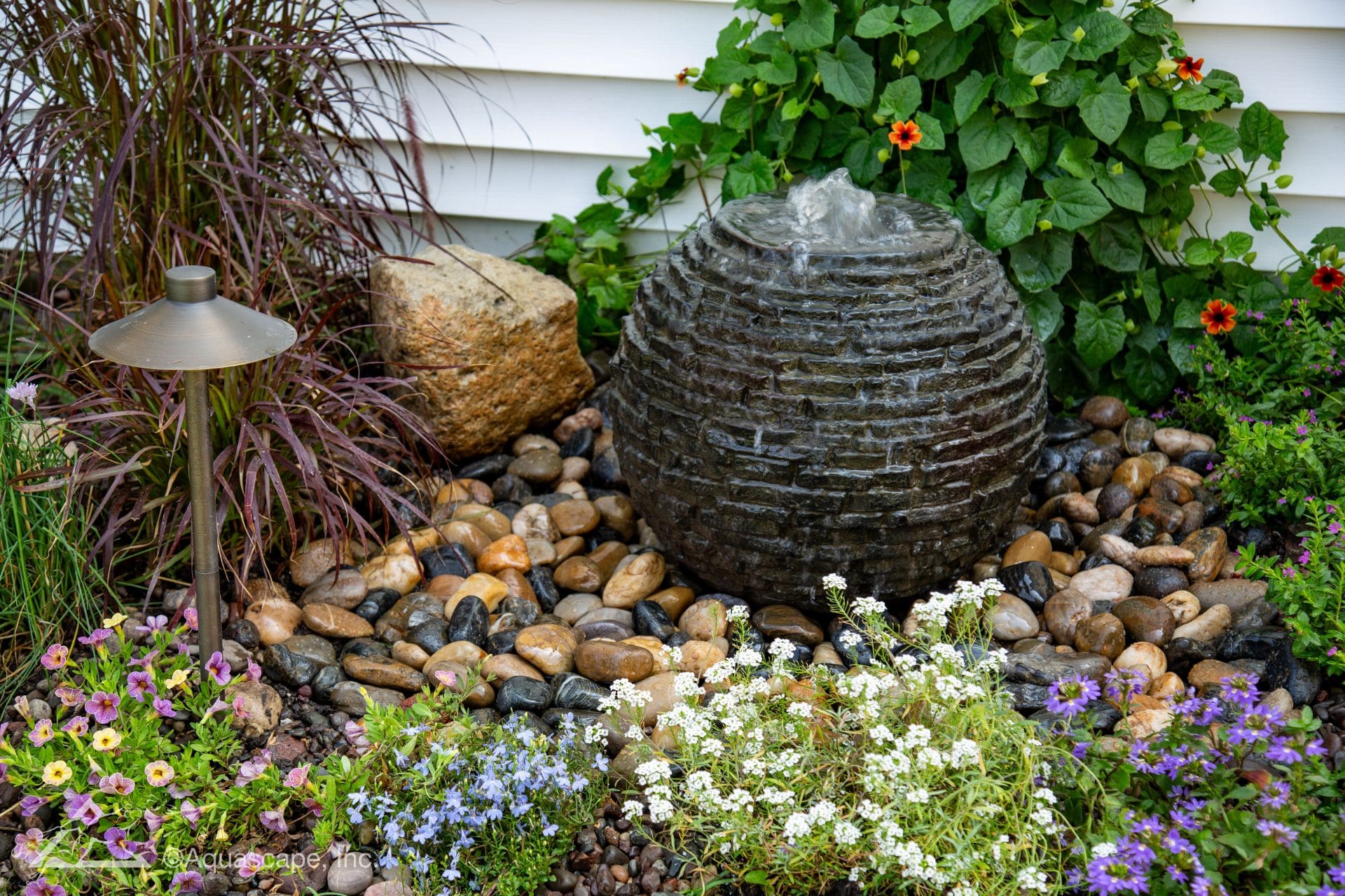18in stacked slate sphere fountain kit 01