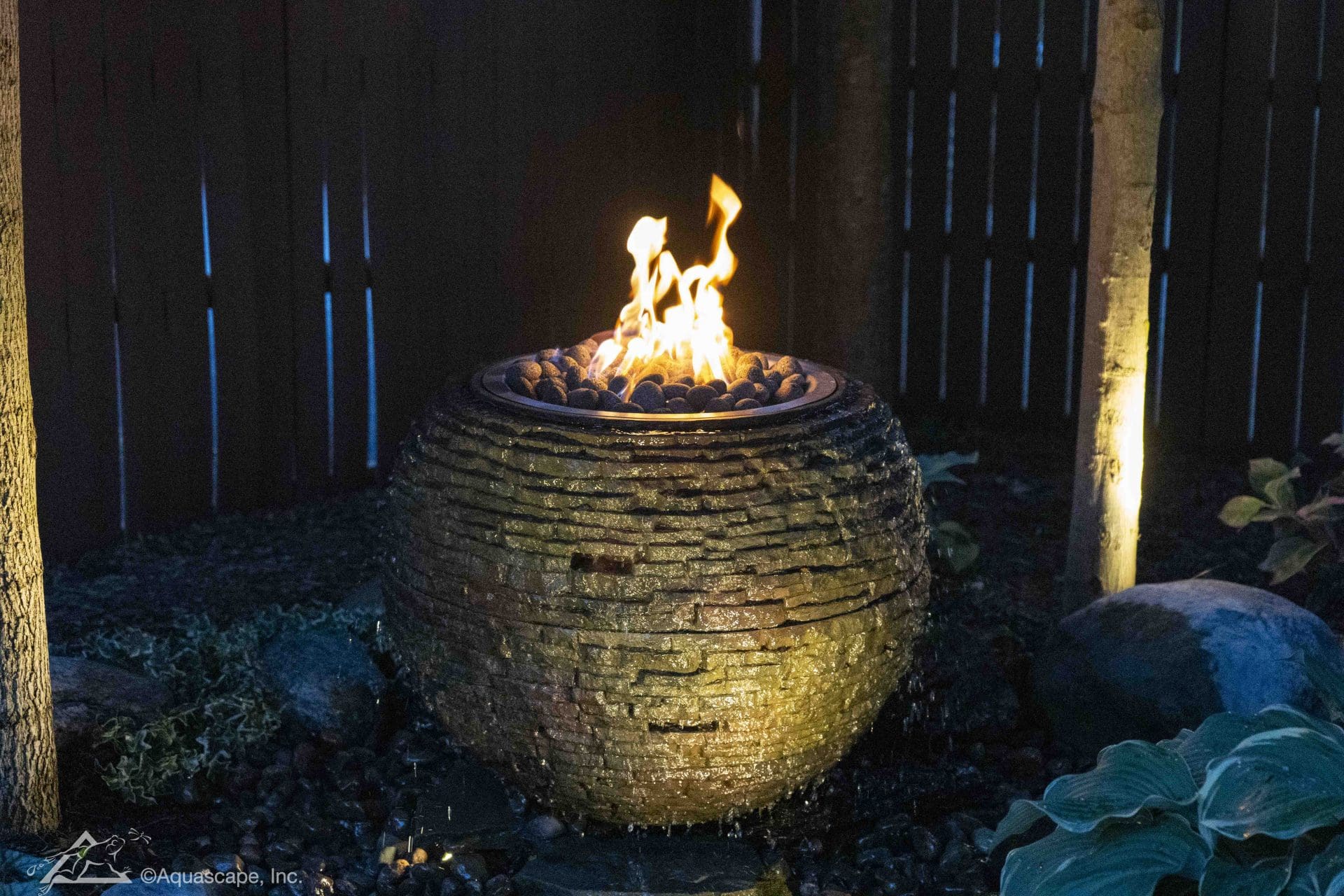 fire and water stacked slate sphere 01